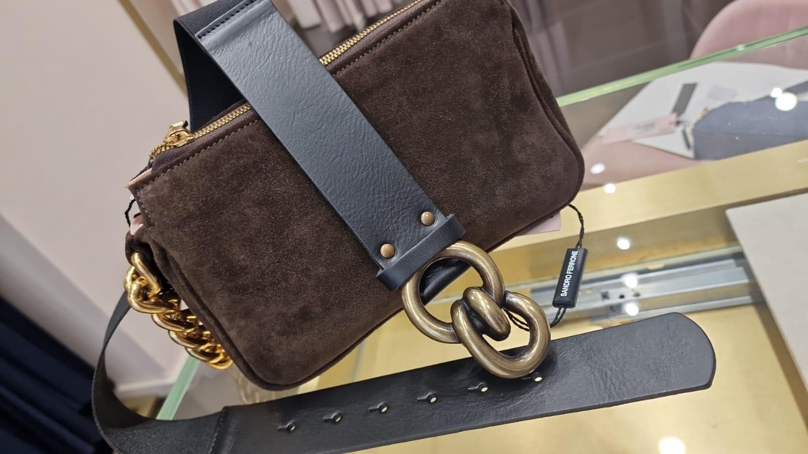 CINTURA CON FIBIA OTTONE